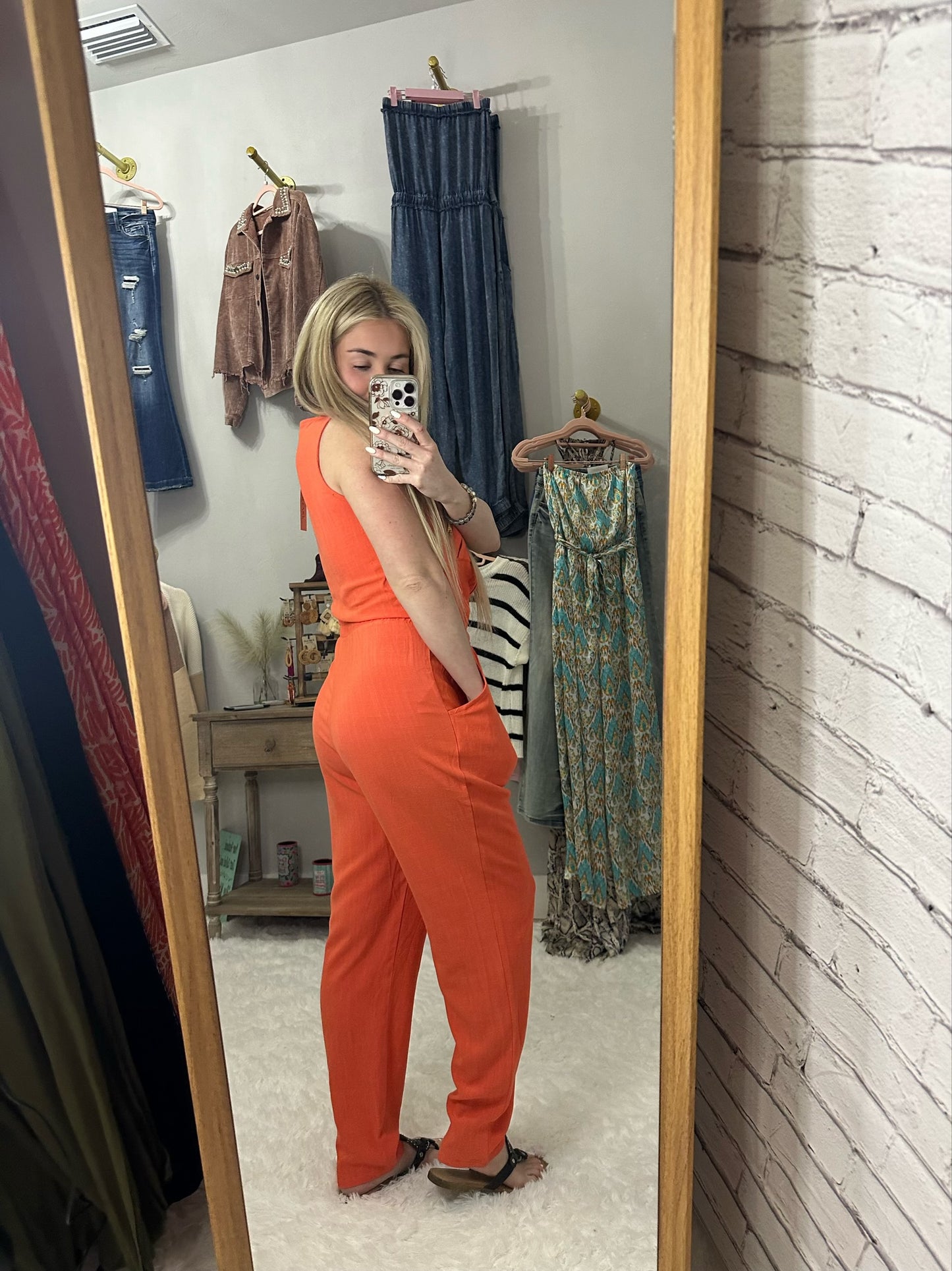 CORAL POCKET JUMPSUIT