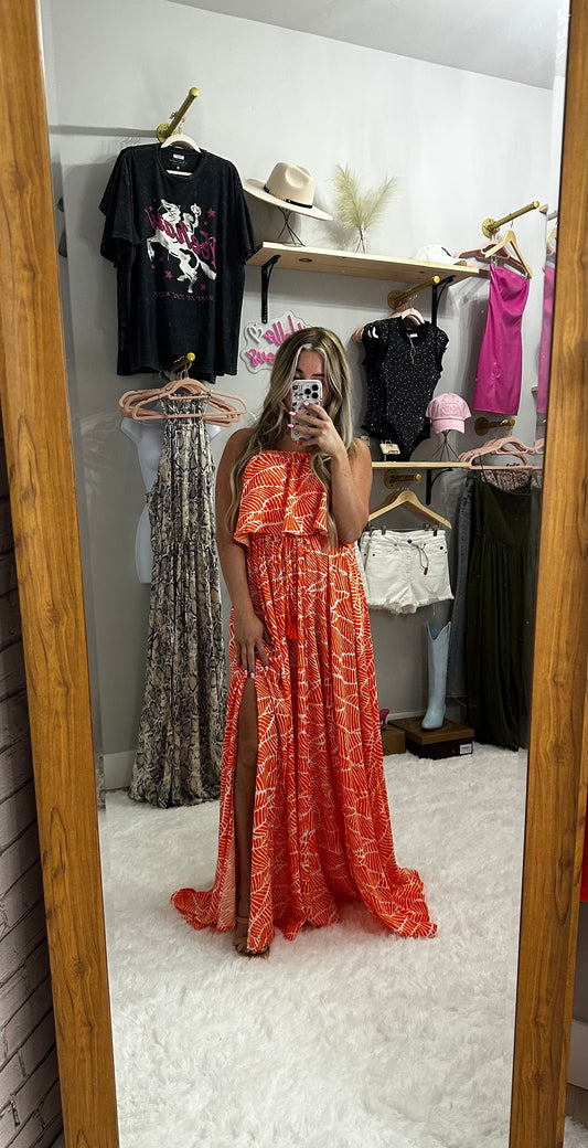 SUNSET MAXI DRESS- ORANGE