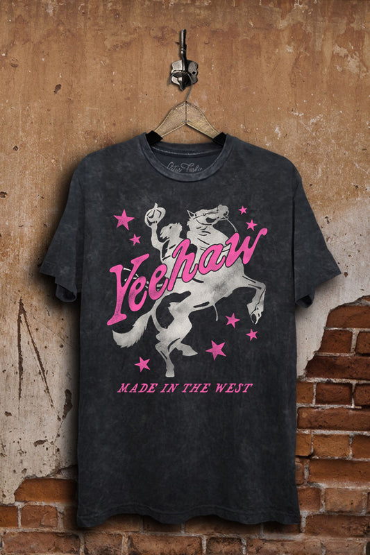 YEEHAW MADE IN THE WEST GRAPHIC TEE - VINTAGE BLACK WASH