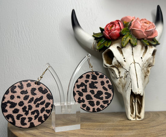 LEOPARD LEATHER EARRINGS